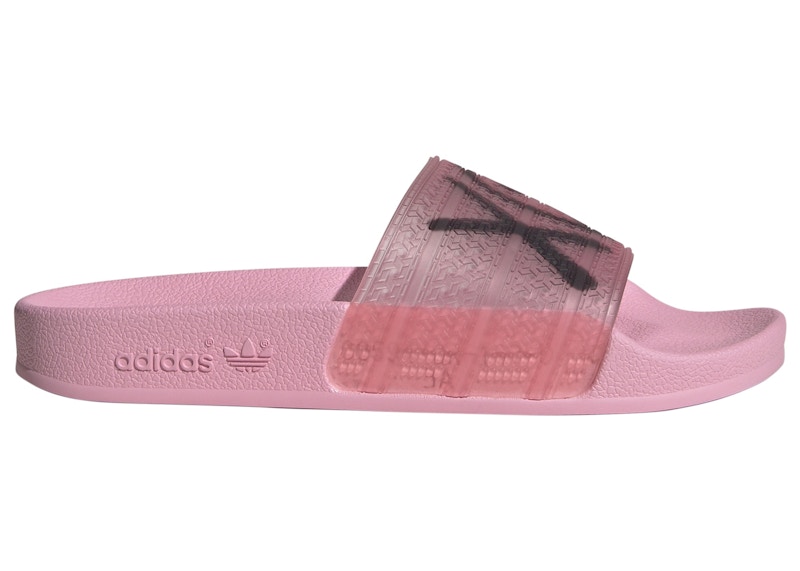 Pink glitter best sale adidas slides