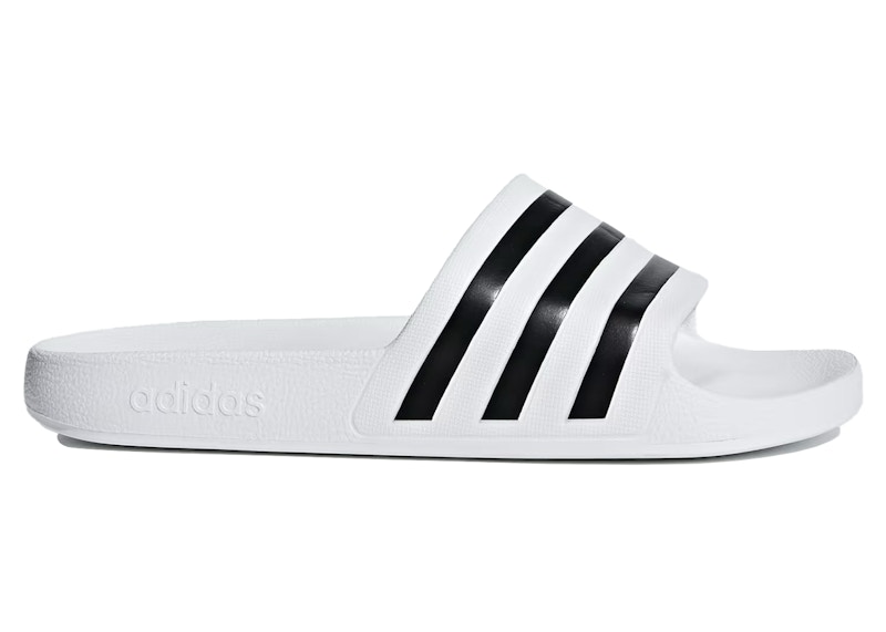 Pre-owned Adidas Originals Men's Adidas Adilette Aqua Slides Sneakers In Cloud White/core Black In Multi