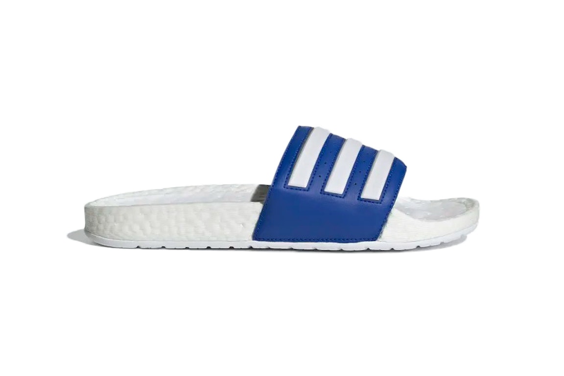 Pre-owned Adidas Originals Adidas Adilette Boost Slide White Royal In White/royal Blue