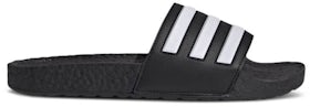 adidas Adilette Boost Slides Black White Stripes