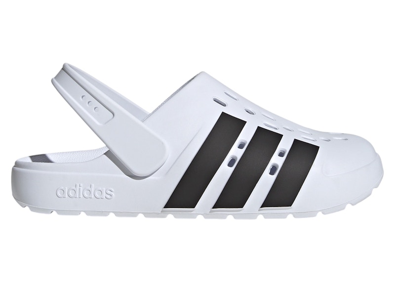 ADIDAS【送料込】サンダル☆Adilette Clog Cloud White Adidas Originals Adilette Clog White Black Sandals New Men