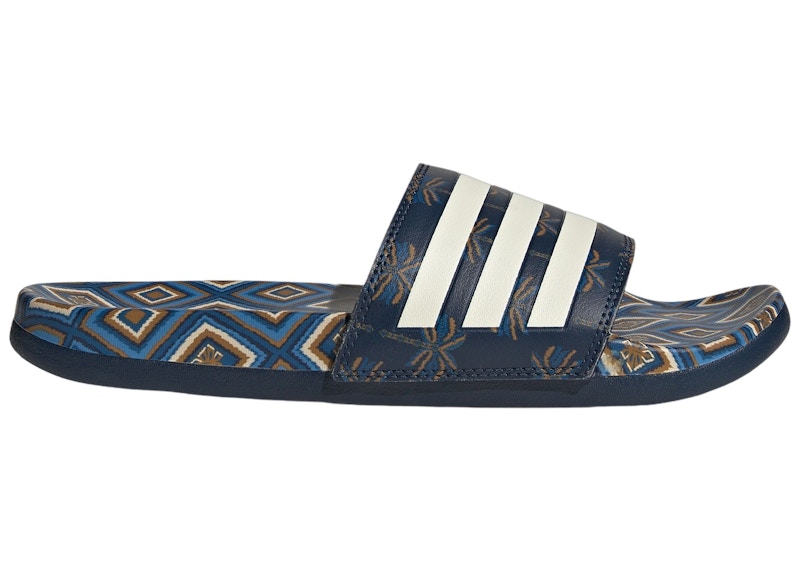 Pre-owned Adidas Originals Adilette Comfort Sandals (women's) Sneakers In Night Indigo/cream White In Multi