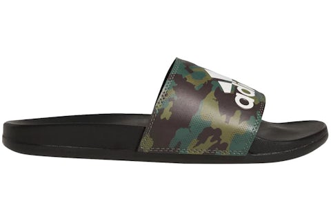 adidas Adilette Comfort Ciabatte Mimetico Core Nero Cloud Bianco