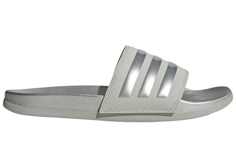 adidas Adilette Comfort Slides Grey Silver Metallic Men s H03619 US