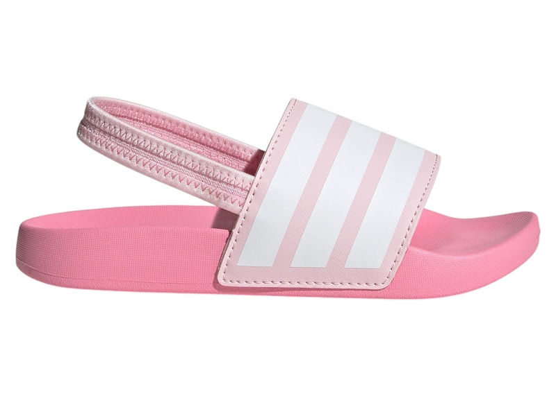 Pre-owned Adidas Originals Adilette Estrap Slides Sneakers In Clear Pink/cloud White/bliss Pink