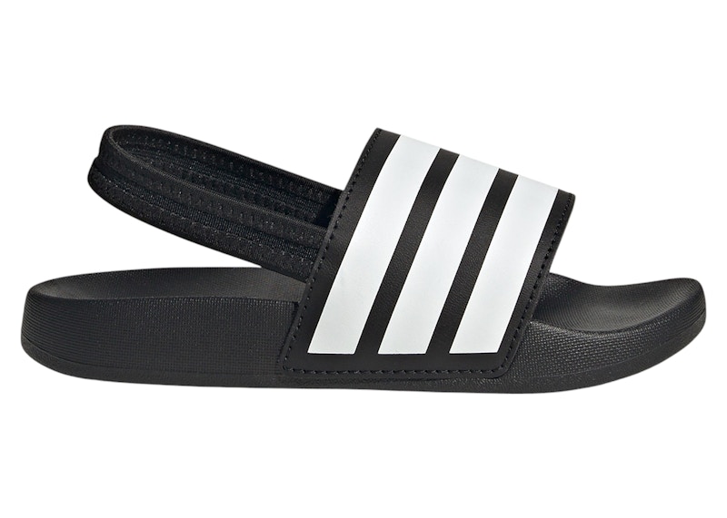 Pre-owned Adidas Originals Adilette Estrap Slides Sneakers In Core Black/cloud White