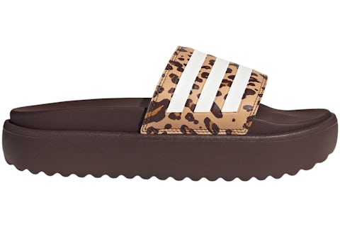 adidas Adilette Platform Slides Shadow Brown Cloud White Magic
