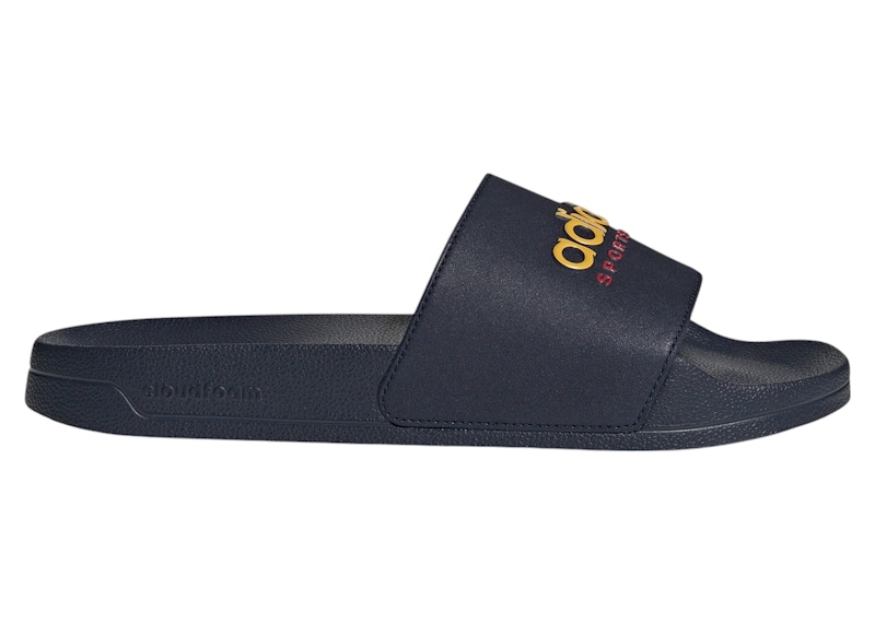adidas Adilette Shower Slides Legend Ink Bold Gold Men's IE8946 US