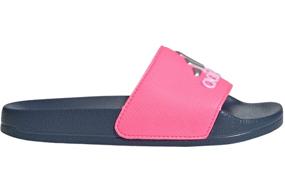 adidas Adilette Shower Slides Lucid Pink Silver Metallic Preloved Ink (GS)