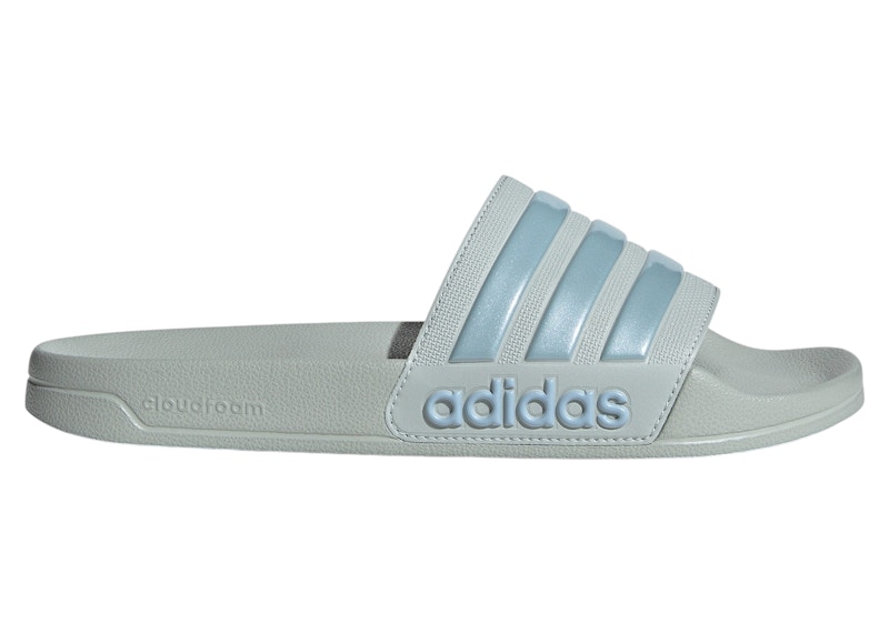 adidas Adilette Shower Slides Wonder Silver Magic Grey Met Wonder Blue - IF0893