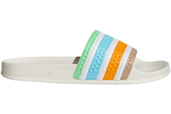 adidas Adilette Slides Bliss Blue Cloud White Off White