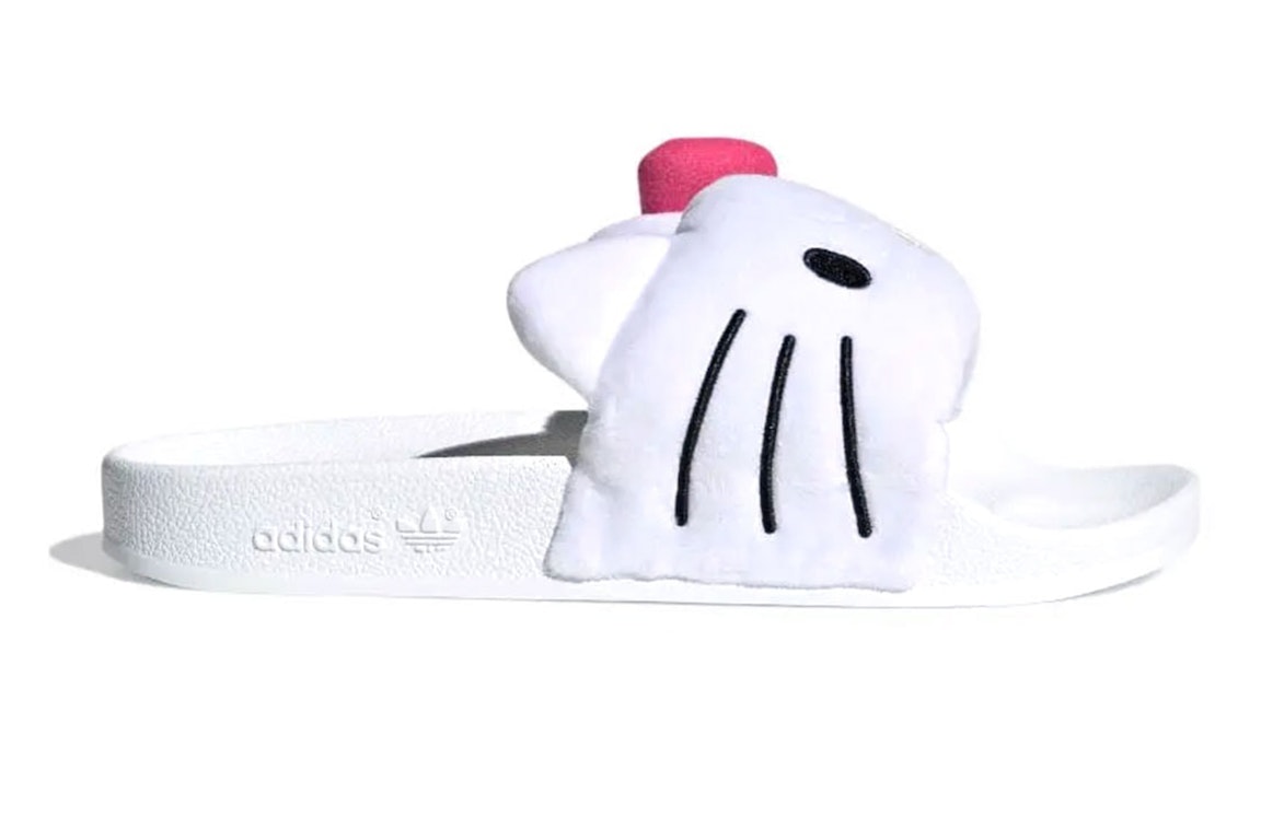 Pre-owned Adidas Originals Adidas Adilette Slides Hello Kitty In Footwear White/core Black/pink Fusion
