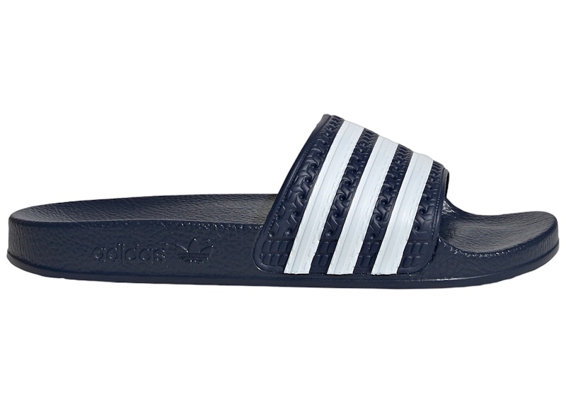 Pre-owned Adidas Originals Adilette Slides Sneakers In Legend Ink/cloud White