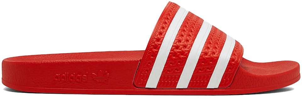 adidas Adilette Slides Red White Men's - EF5432 - US