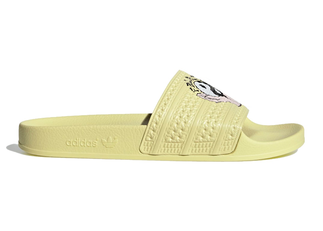 Pre-owned Adidas Originals Adidas Adilette Slides Palace Palaste Light Yellow In Yellow/yellow/weiss-schwarz