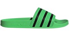 adidas Adilette Slides Screaming Green Core Black