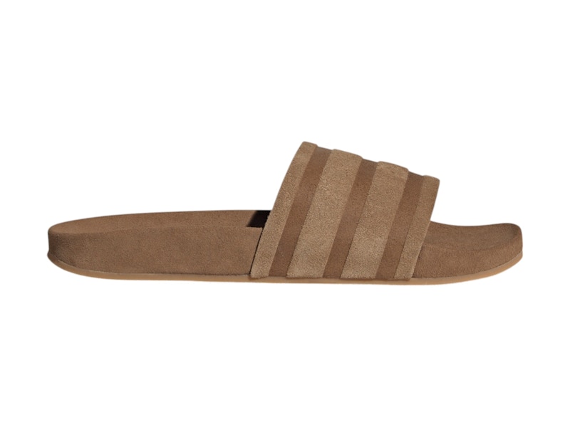 adidas Adilette Suede Slides Brown Desert Gum Men's - IG9298 adidas Adilette Suede Slides Brown Desert Gum Men's - IG9298