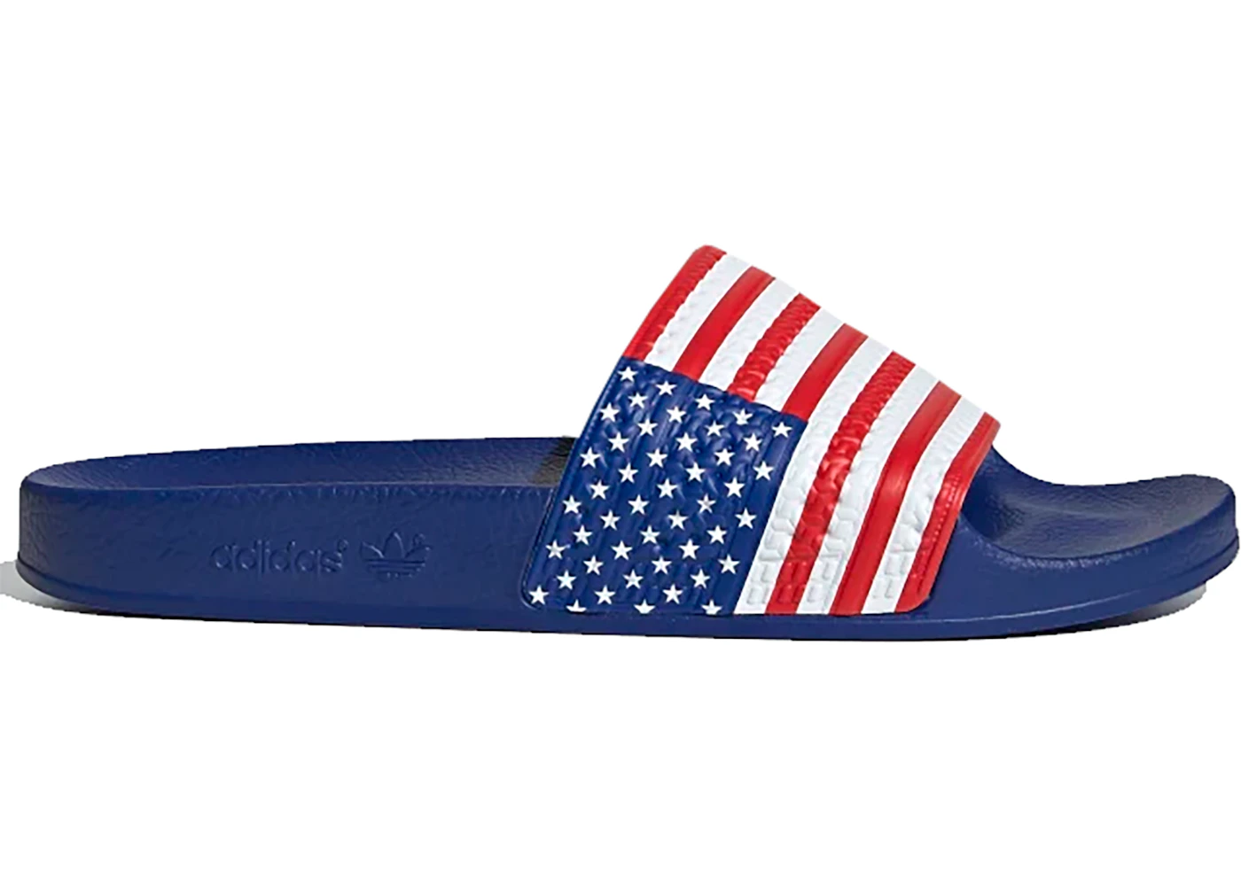 Red and white adidas flip flops hotsell