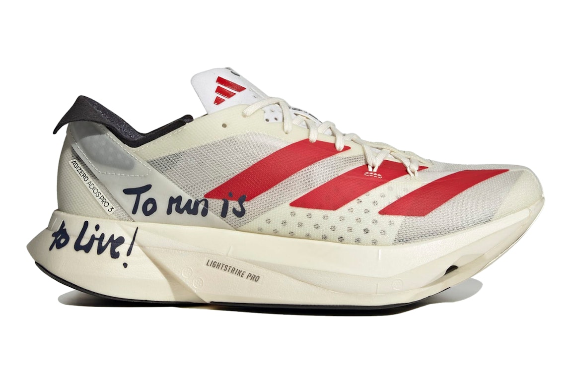 Pre-owned Adidas Originals Adidas Adios Pro 3 To Run Is To Live In Off White/better Scarlet/shadow Navy