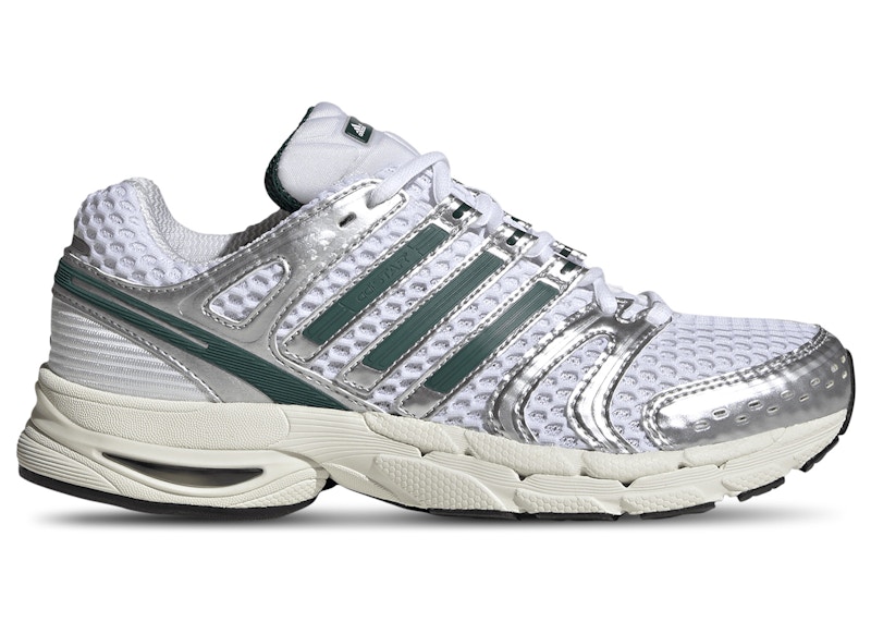 Adidas Adistar Control 5 White (Women's) Sneakers in Cloud White/Collegiate Green/Silver Metallic