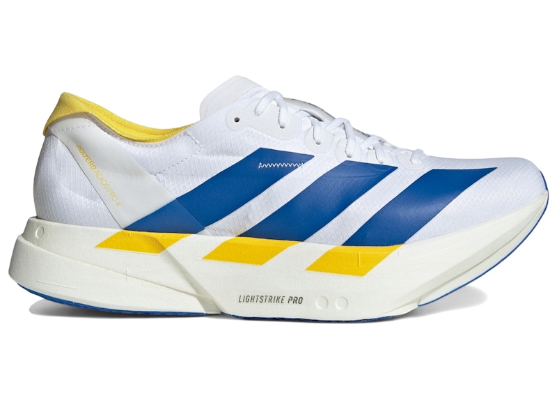 adidas Adizero Adios Pro 4 Cloud White Blue Yellow Men's - KI9388 - US