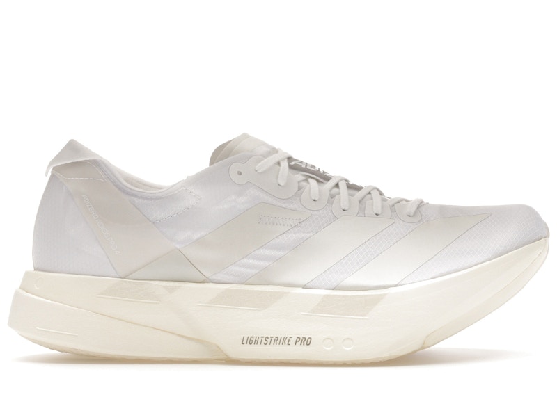 Men's Adidas Adizero Adios Pro 4 Sneakers in Footwear White/Zero Metalic/Crystal White