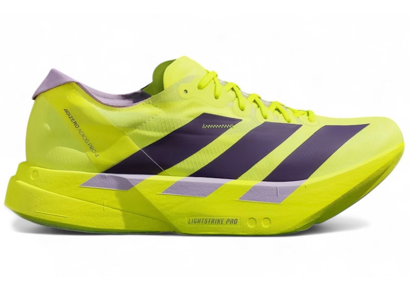 adidas Adizero Adios Pro 4 Solar Yellow Aurora Plum Powder Plum