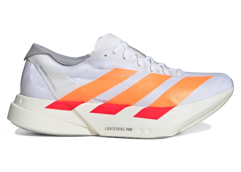 adidas Adizero Adios Pro 4 White Lucid Orange Red