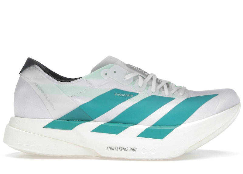 adidas Adizero Adios Pro 4 White Pulse Teal Men's - JR1267 - US