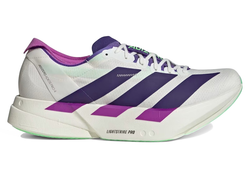 adidas Adizero Adios Pro 4 White Purple Lime Burst Men's