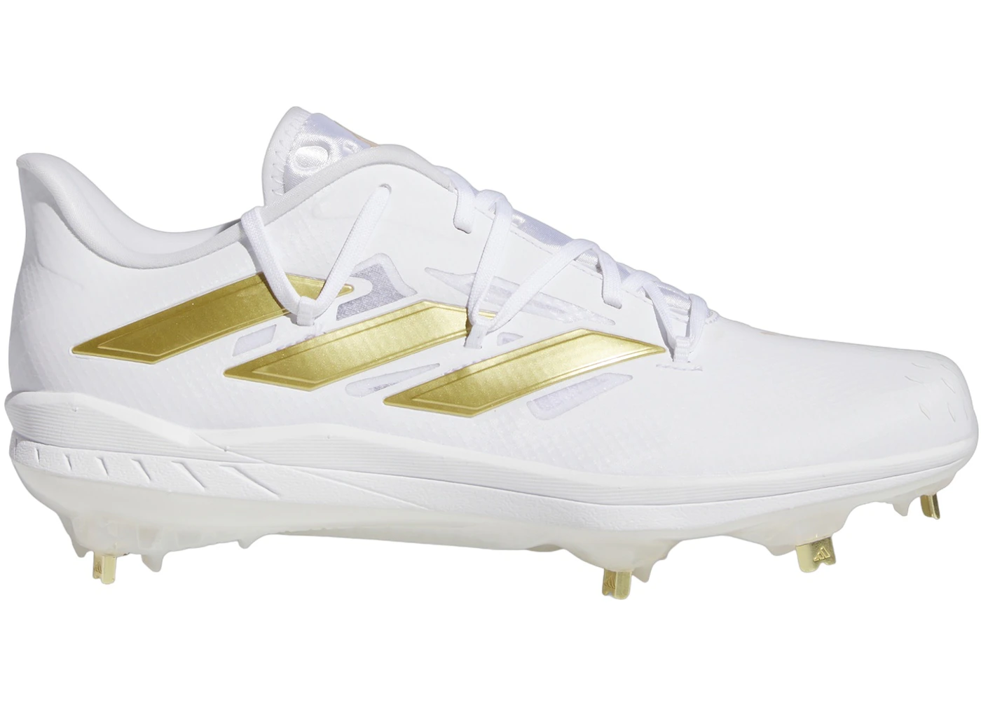 Adidas Afterburner White And Gold Baseball Cleats Adidas Adizero
