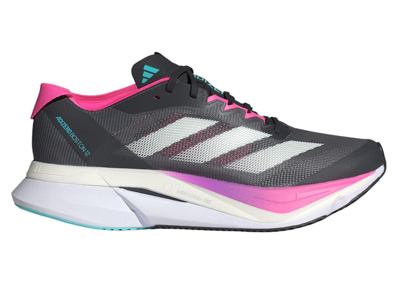 adidas Adizero Boston 12 Grey Five Crystal Jade Lucid Pink
