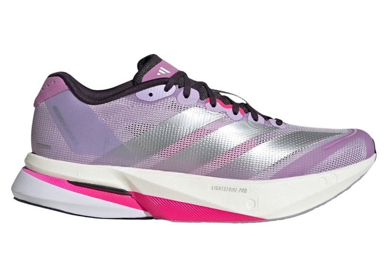 Pre-owned Adidas Originals Adizero Boston 13 (women's) Sneakers In Powder Plum/silver Metallic/shock Pink