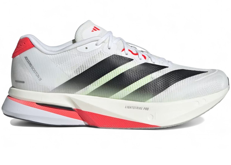 adidas Adizero Boston 13 White Black Lucid Red メンズ