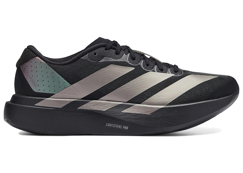 Men's Adidas Adizero Evo SL Rolling On Chrome Sneakers in Core Black/Aurora Coffee/Iron Metallic