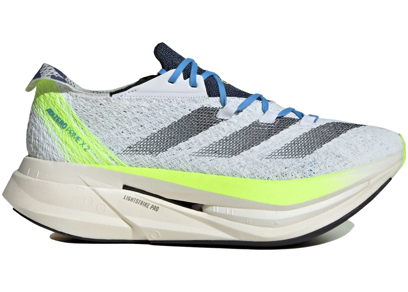 adidas Adizero Prime X 2.0 Strung Cloud White Wonder Silver Lime Men's - ID0266 - US