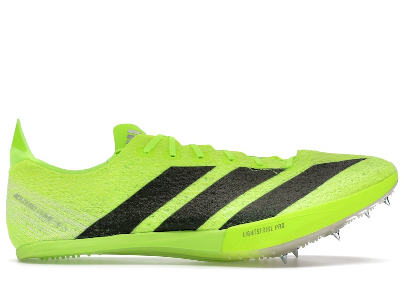 Men's Adidas Adizero Prime SP 3 Strung Sneakers in Lucid Lemon/Core Black/Halo Silver
