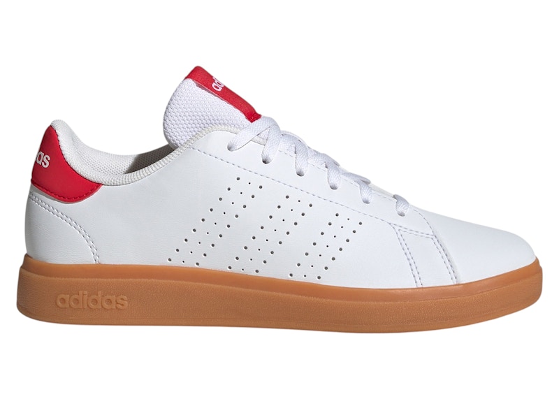 ADIDAS ORIGINALS Pre-owned Advantage Base 2.0 White Sneakers In Cloud White/pure Ruby/gum
