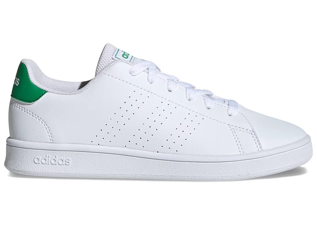Pre-owned Adidas Originals Adidas Advantage White Green (junior) In Cloud White/green/grey Two