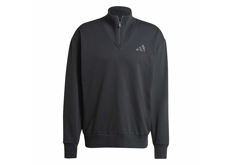 adidas All Szn Fleece Quarter Zip Crew Sweatshirt Black Hombre SS24 MX