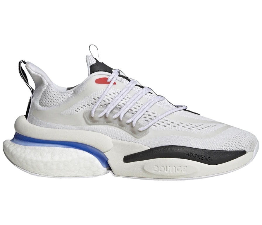 Pre-owned Adidas Originals Adidas Alphaboost V1 White Black Blue Fusion In Cloud White/blue Fusion/bright Red