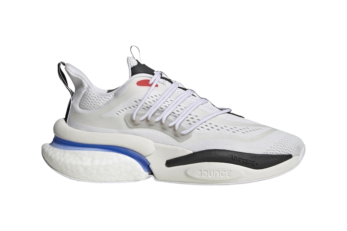 Pre-owned Adidas Originals Adidas Alphaboost V1 White Black Blue Fusion In Cloud White/blue Fusion/bright Red