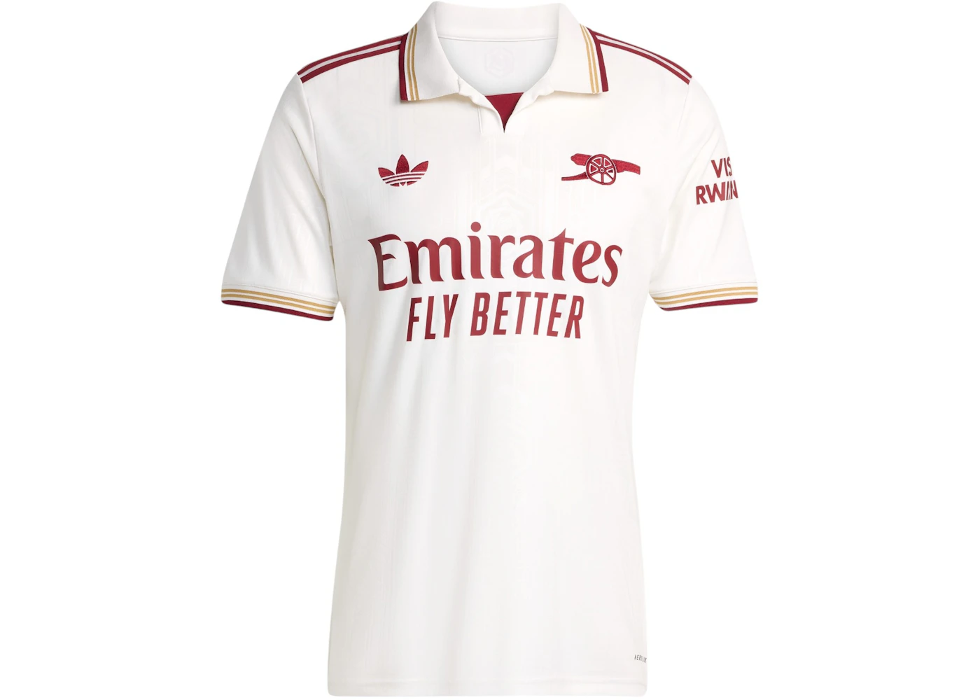 adidas Arsenal 25/26 Third Jersey Cloud White Team Coll Burgundy 2 Men ...