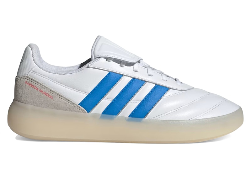 Men's Adidas Barreda Mundial White Sneakers in Cloud White/Lucid Ray Blue/Core White