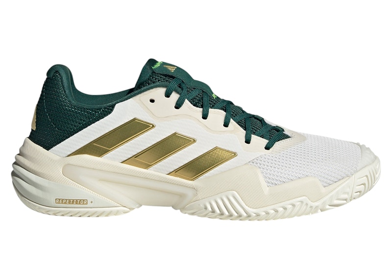 adidas Barricade 13 Core White Gold Metallic Collegiate Green