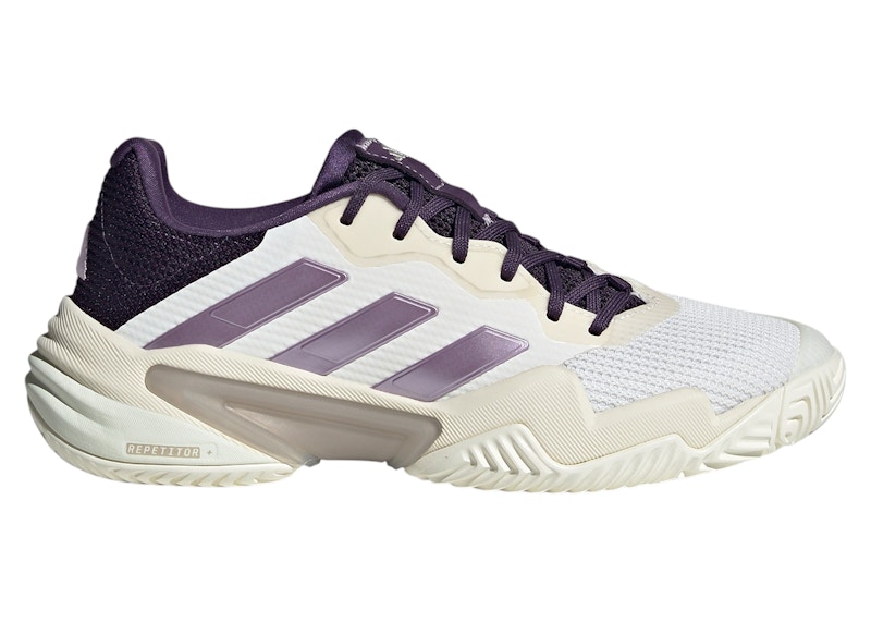 Pre-owned Adidas Originals Barricade 13 (women's) Sneakers In Core White/powder Plum/aurora Plum