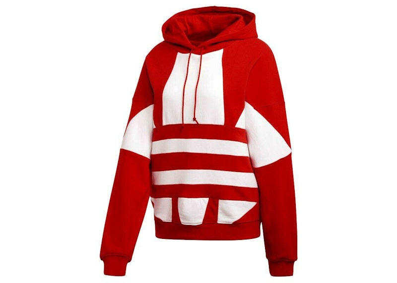 adidas Big Trifoil Pullover Hoodie Red White SS23 US