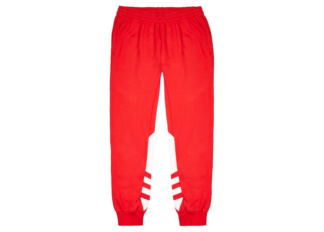 Pre-owned Adidas Originals Adidas Big Trifoil Sweat Pants Red/white