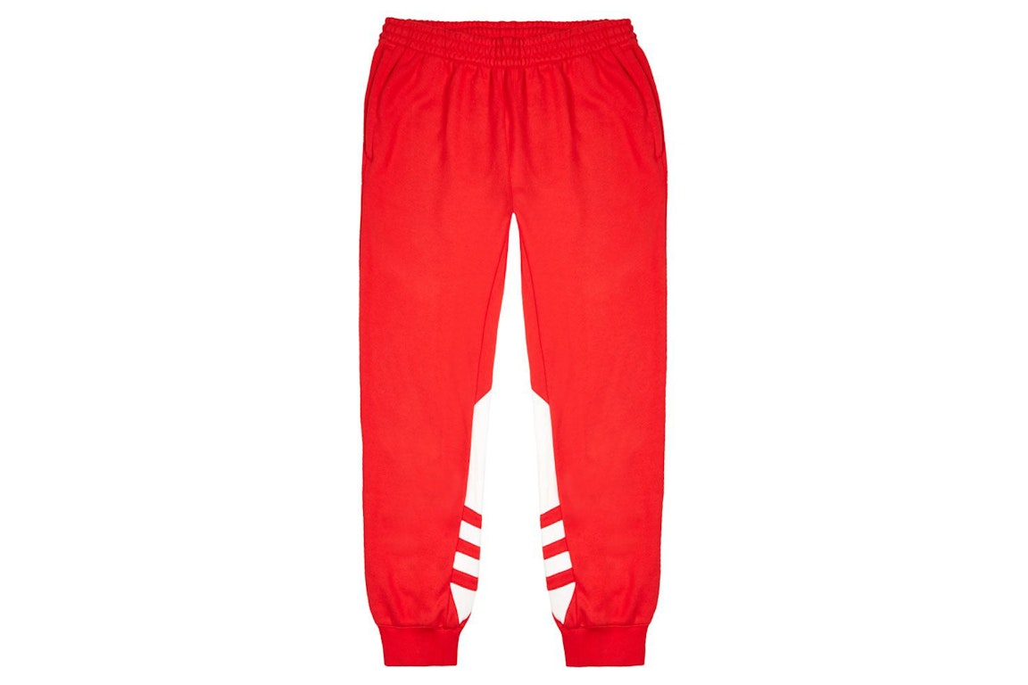 Pre-owned Adidas Originals Adidas Big Trifoil Sweat Pants Red/white