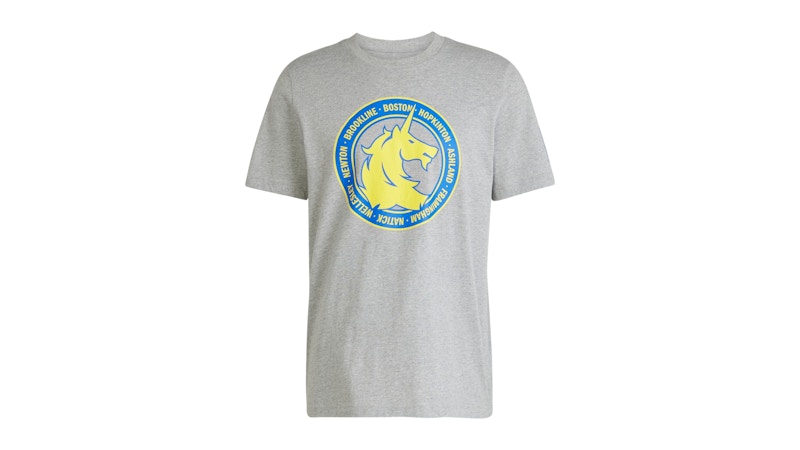 adidas Boston Marathon 2025 Logo Graphic Tee Medium Grey